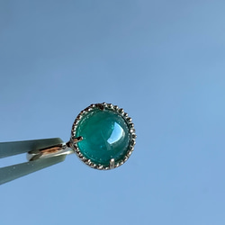 フラワーカービンググリーントルマリンリング／k10 指輪・リング