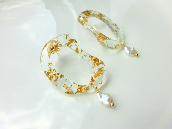 gold flake hoop 4枚目の画像