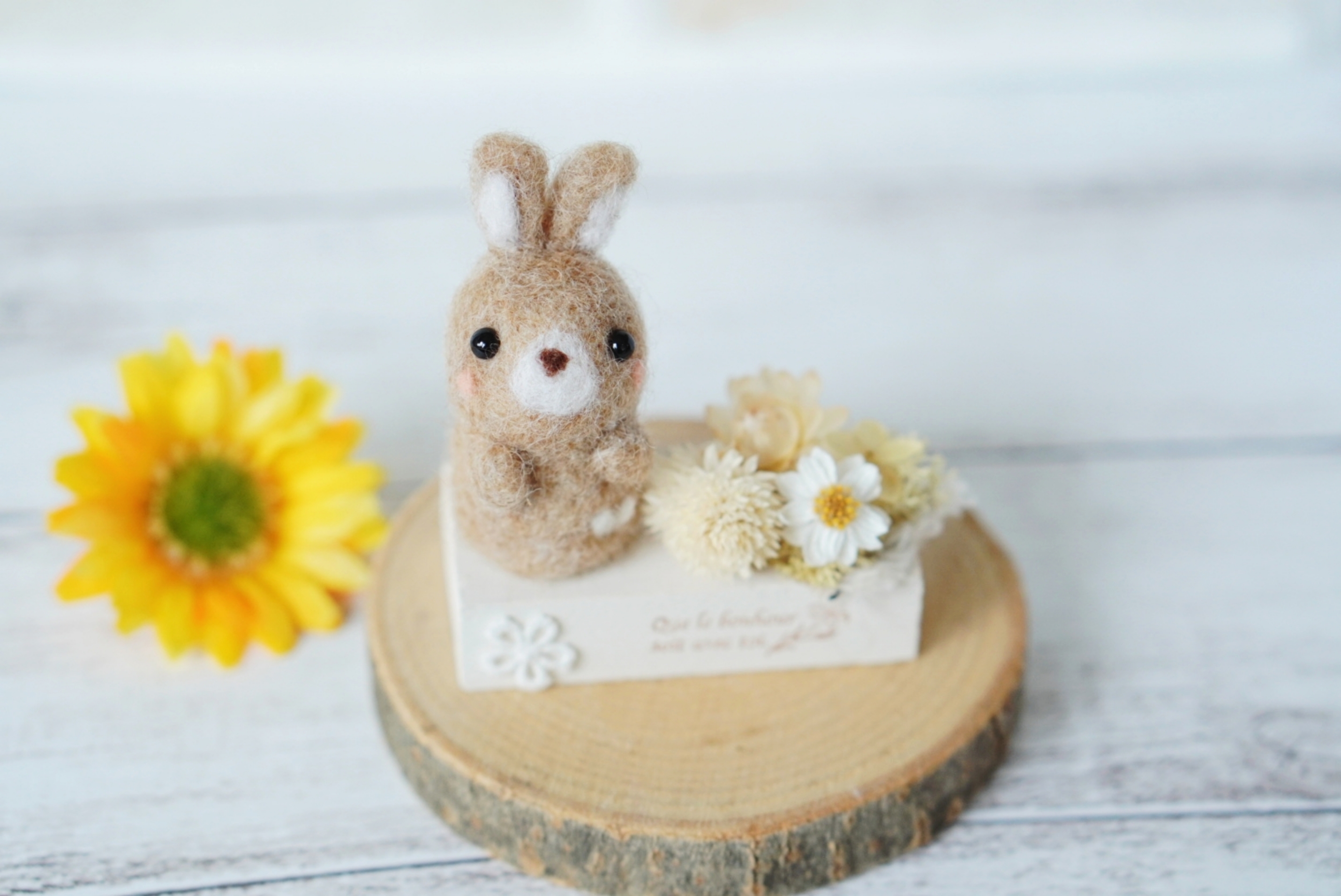 ✿羊毛フェルト✿くまさんとうさぎさんのHappy Wedding♡✿ハート✿