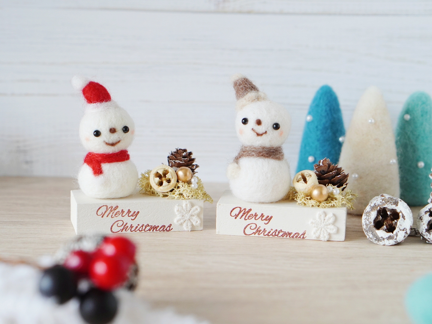 雪だるまさんのクリスマスナチュラル雑貨✾お色をお選びください