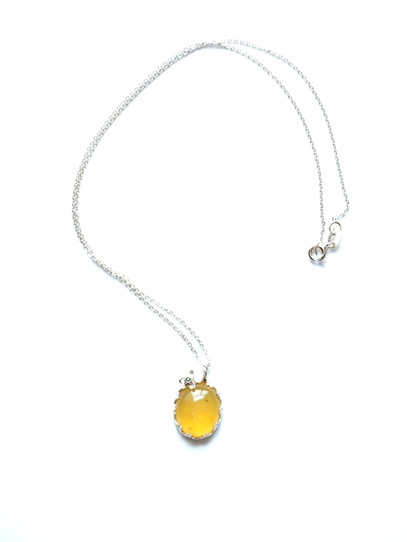 黃金蛋白石 黃色蛋白石 沙弗萊石 手工珠寶 純銀首飾 yellow Opal with Tsavorite ne 第1張的照片