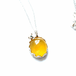 黃金蛋白石 黃色蛋白石 沙弗萊石 手工珠寶 純銀首飾 yellow Opal with Tsavorite ne 第3張的照片