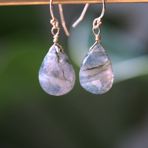 天然ラブラドライトの多面的な宝石用原石のイヤリング925スターリング