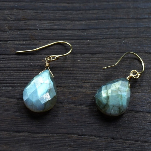 天然ラブラドライトの多面的な宝石用原石のイヤリング925スターリング