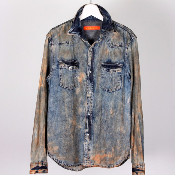 "KAKISHIBU" Dyed Denim Shirts (L) 1枚目の画像