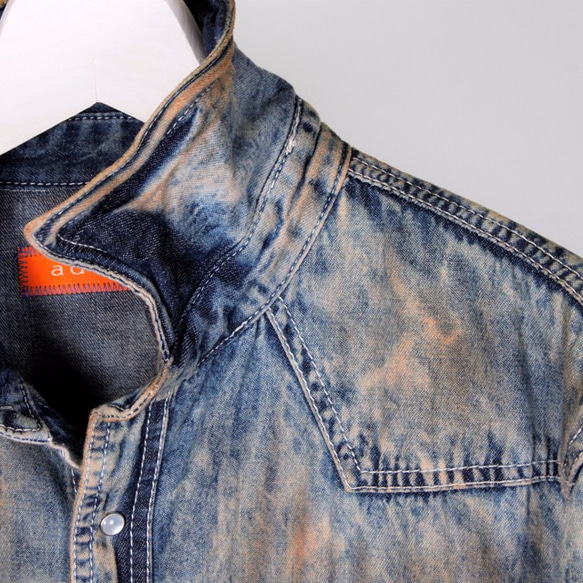 "KAKISHIBU" Dyed Denim Shirts (L) 6枚目の画像