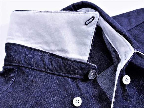 10oz denim button-down shirts (switching silk)　JAPAN MADE 第7張的照片