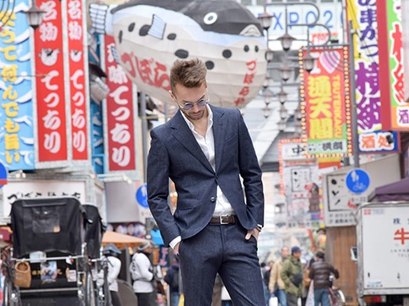 現品限り】オリジナルデニムスーツ 純国産の本格スーツ 【デニムベスト  