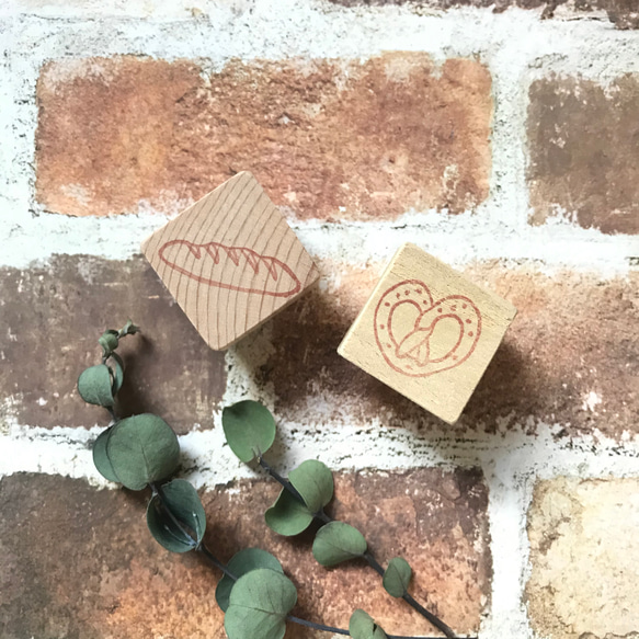 消しゴムはんこ(パン/フランスパン・プレッツェル） はんこ・スタンプ