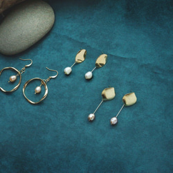人魚公主-人魚之聲系列三部曲-鍍18K淡水珍珠（栗子淺紫珍珠一對） 第2張的照片