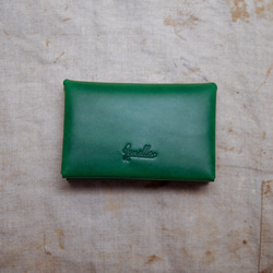 一枚革のシンプル名刺ケース/カードケース/Green 1枚目の画像