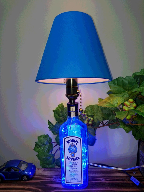 人気ショップ ボンベイサファイア・リメイクボトルランプ LED スタンドライト 店舗用品