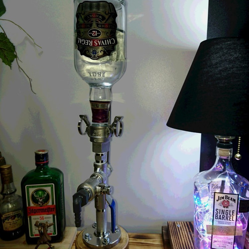 ウィスキーサーバー　骨董品 ウイスキーディスペンサー（ブルー） 男前インテリア お酒サーバー