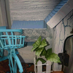 ミニハウスボトルランプ（ボンベイサファイア）ブルーバージョン 6枚目の画像