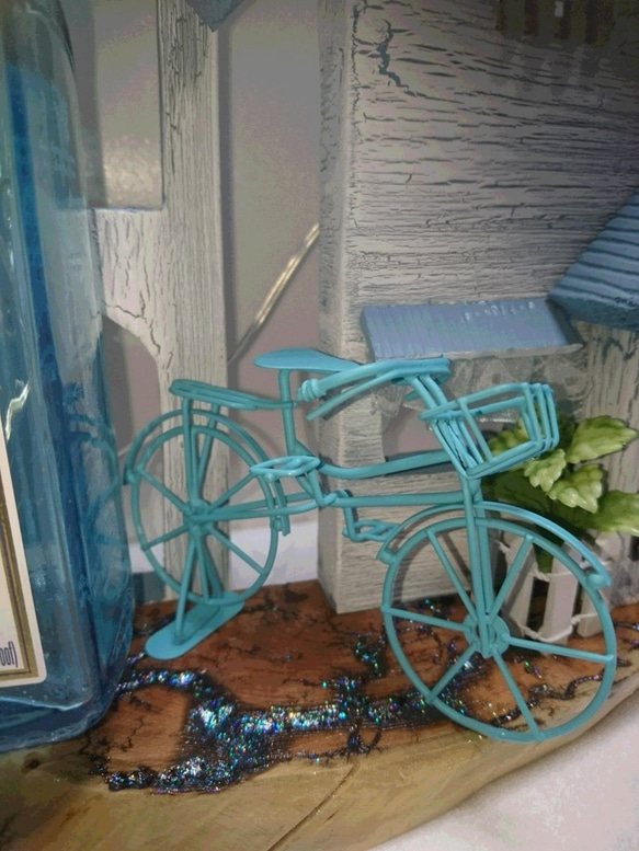 ミニハウスボトルランプ（ボンベイサファイア）ブルーバージョン 7枚目の画像