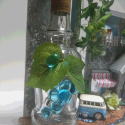 ミニハウスボトルランプ（ワーゲンバス）＆スカイブルーマスカット 5枚目の画像