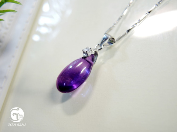 《Precious 珍貴》優雅內斂經典水滴紫水晶項鍊墜 第3張的照片