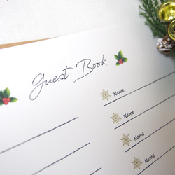 芳名帳と受付サインのセット　クリスマス1 2枚目の画像