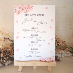 イマン    ♡ウェルカムボード lovestory 桜 さくら 結婚式 ウェルカムボード ウェルカムボード