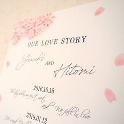 lovestory 桜 さくら 結婚式 ウェルカムボード 2枚目の画像