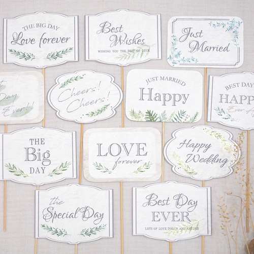 フォトプロップス ナチュラル 12本セット 前撮り 披露宴 撮影