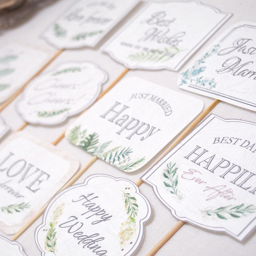 結婚式♡フォトプロップス12本セット(*ˊ˘ˋ*)。♪:*° フォトプロップス ナチュラル 12本セット 前撮り 披露宴 撮影