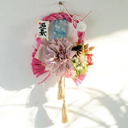 2022大理石粉紅跨年擺件花圈 Shimenawa Shimenawa Shimenawa 跨年擺件跨年跨年 第4張的照片