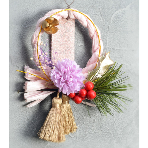 Creema限定」 2020年 お正月飾り 手のひらサイズ ミニしめ縄リース 色