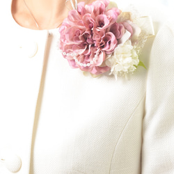 【Creema Limited】春季限量粉色大麗花入場儀式畢業典禮婚禮慶典胸花帶操作手冊 第2張的照片