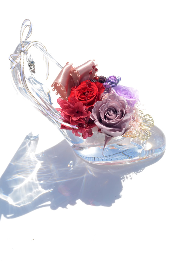 紫色水晶玻璃“玻璃鞋” Rose 3輪帶特殊情況 第2張的照片