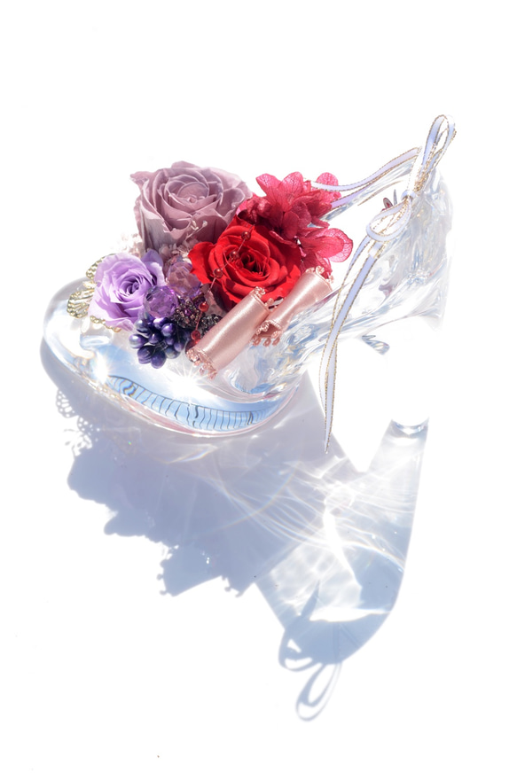 紫色水晶玻璃“玻璃鞋” Rose 3輪帶特殊情況 第4張的照片