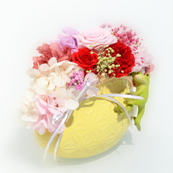 黃色攜帶幸福快樂花盆花瓶!! 第1張的照片