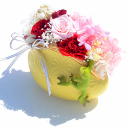 黃色攜帶幸福快樂花盆花瓶!! 第4張的照片