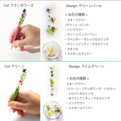 植物標本館圓珠筆套件您可以自由選擇！ 9種顏色的圓珠筆顏色+花型設計 第7張的照片