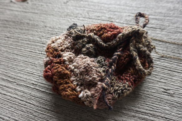 手編みのショルダーバッグ|小さな松のナッツ 1枚目の画像