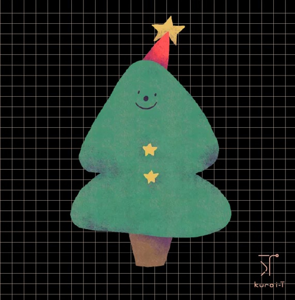 【kuroi-T】【聖誕禮物】 俏皮聖誕樹｜厚磅純棉柔感連帽T恤 第2張的照片