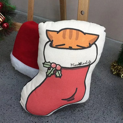 【kuroi-T】【聖誕禮物】聖誕襪襪 | 純棉帆布形狀抱枕 第2張的照片