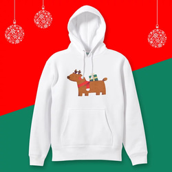 【kuroi-T】【聖誕禮物】送禮麋鹿｜厚磅純棉柔感連帽T恤 第1張的照片