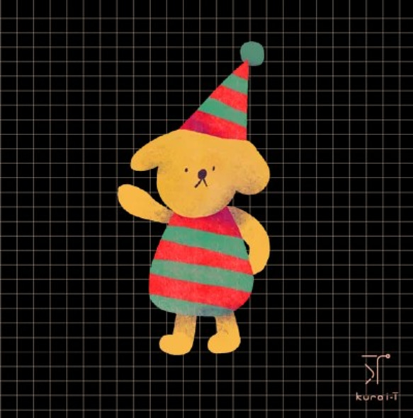 【kuroi-T】【聖誕禮物】歡樂小狗｜厚磅純棉柔感連帽T恤 第2張的照片
