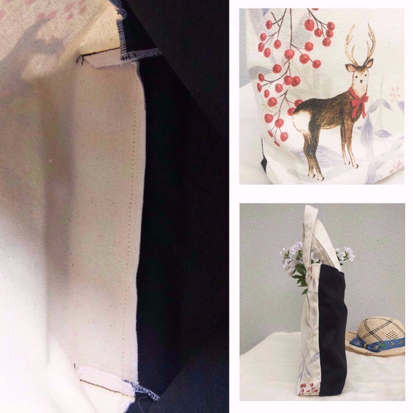 【客製化姓名】小春印花/小麋鹿帆布/手做提包--禮物托特包 第3張的照片