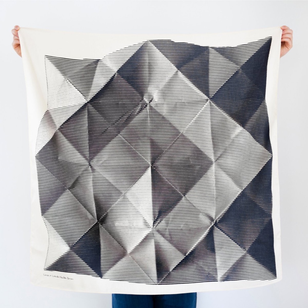 Folded Paper Black Furoshiki (風呂敷 / スカーフ)