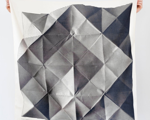 Folded Paper Black Furoshiki (風呂敷 / スカーフ) スカーフ