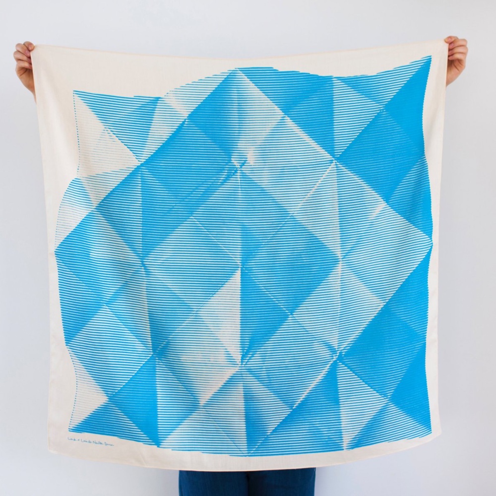 Folded Paper  Blue Furoshiki (風呂敷 / スカーフ)