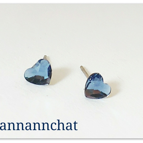 スワロフスキー classy heart 6mm デニムブルー 青 ハートの