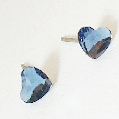 スワロフスキー classy heart 6mm デニムブルー 青 ハートの スワロフスキー classy heart 6mm デニムブルー 青 ハートの