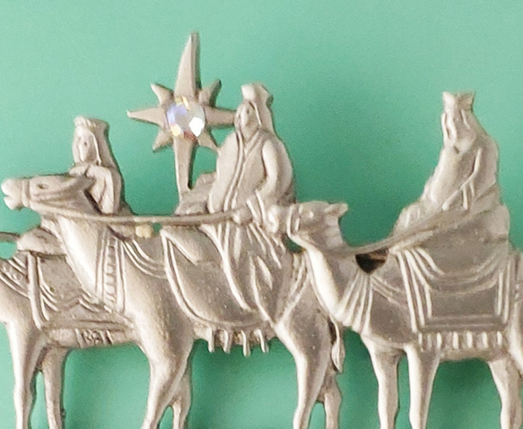 【東方の三博士 ベツレヘムの星　ビンテージ　ブローチ】nativity　キリスト　降誕　クリスマス 2枚目の画像