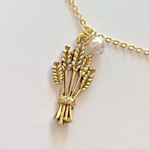 アメリカ製 麦の穂 のネックレス】幸運 繁栄のラッキーチャーム お守り