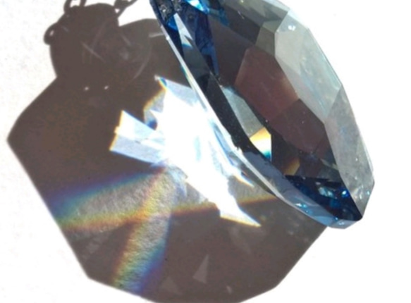 【稀少スワロフスキー　meteor （２８mm ）の　願いのネックレス】クリスタルブルーシェイド 3枚目の画像