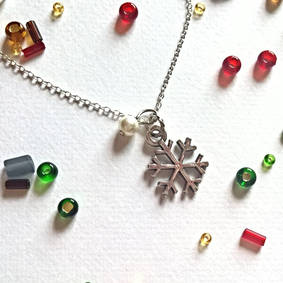 【sterling silver 〜　snowflake　ネックレス】silver925 チェーン 1枚目の画像
