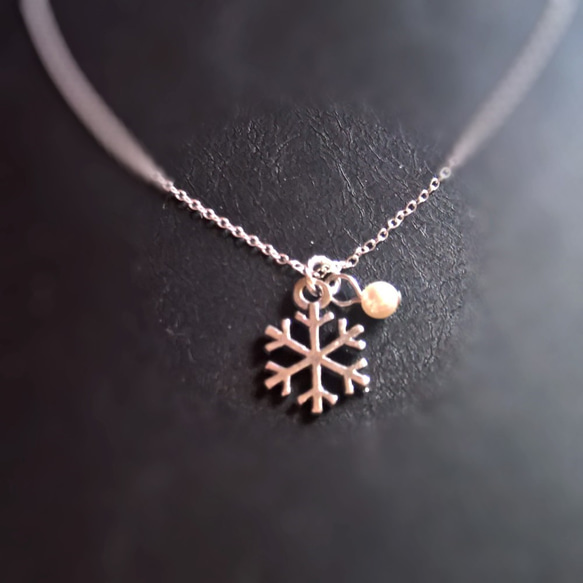 【sterling silver 〜　snowflake　ネックレス】silver925 チェーン 2枚目の画像